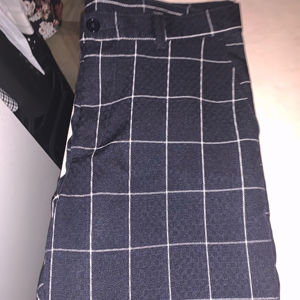 BooHooMan navy windowpane pants